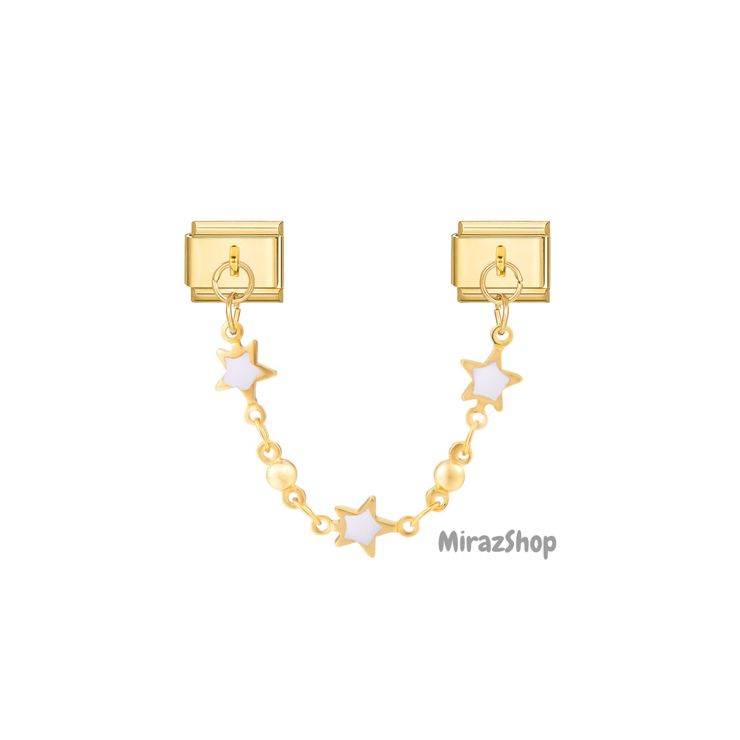 Double pendentifs étoiles blanches