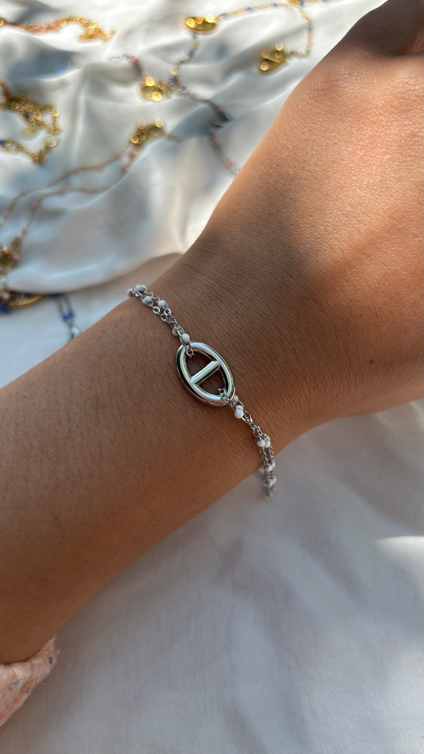 Bracelet NIA blanc argenté