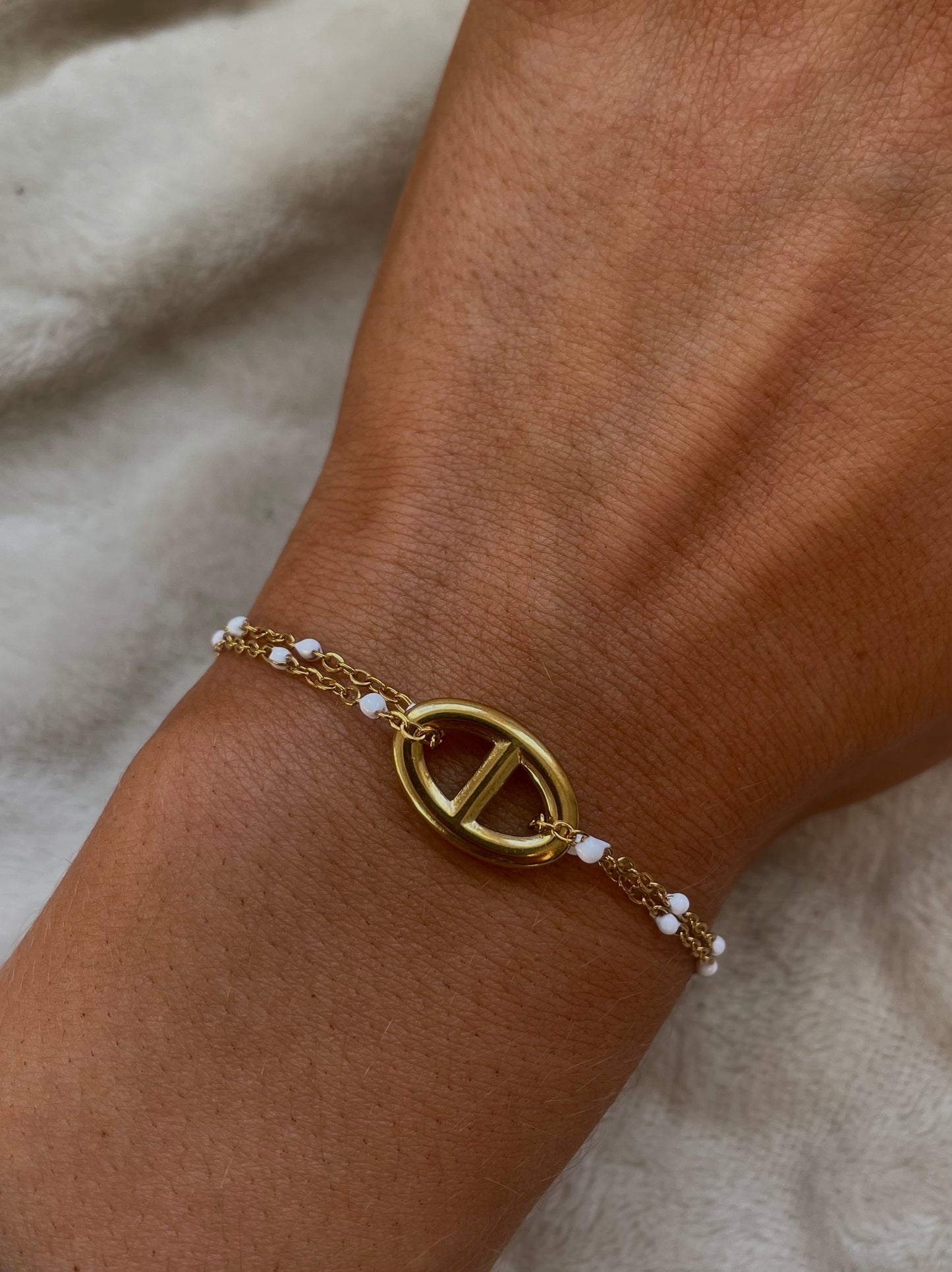 Bracelet NIA blanc doré