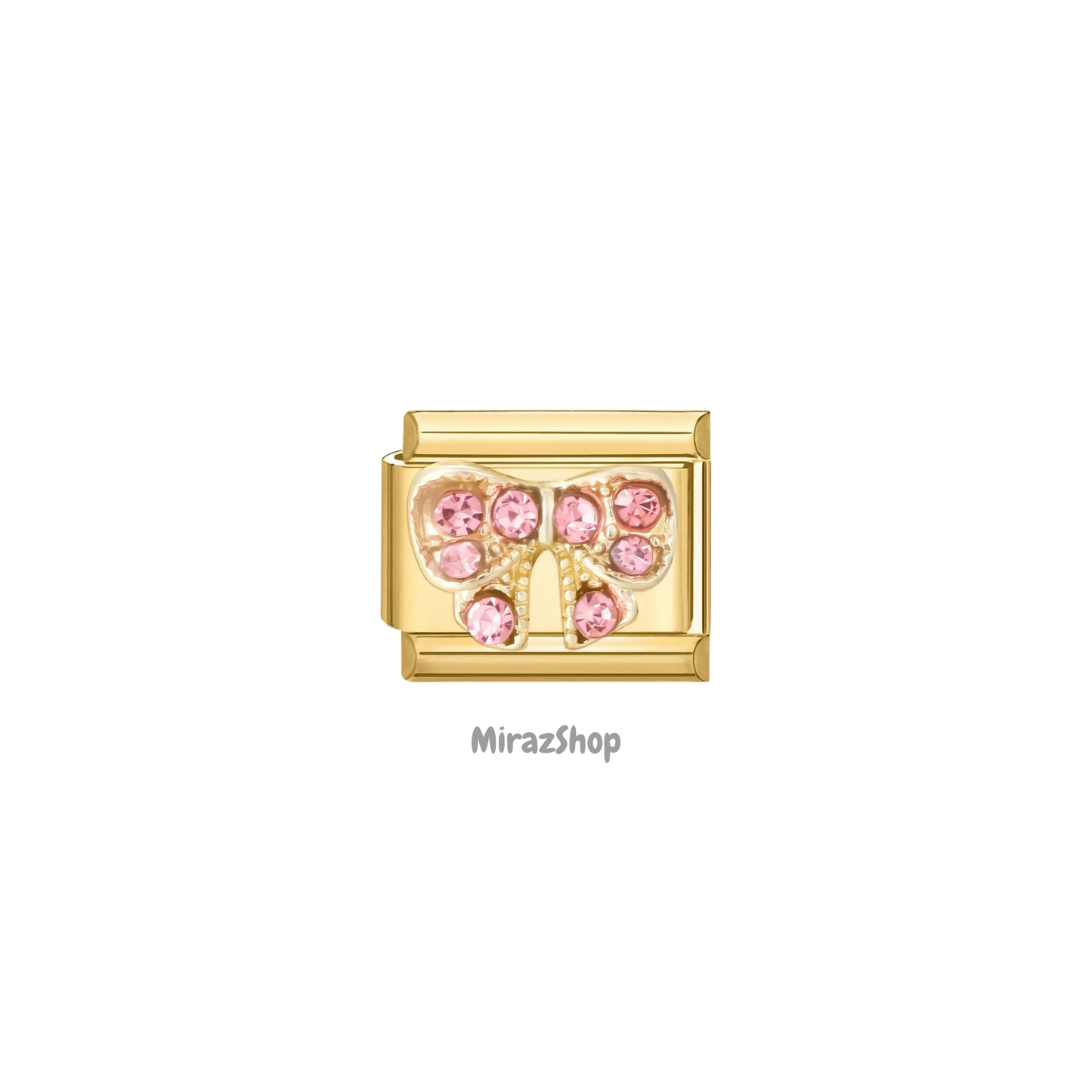 Noeud strass rose