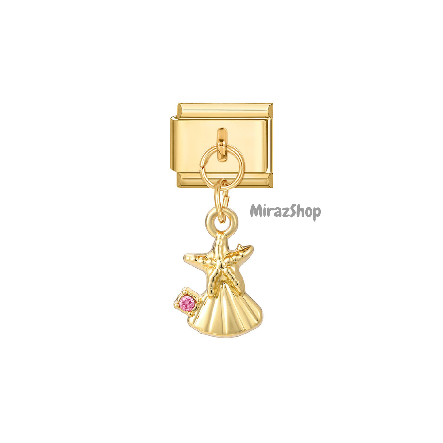 Pendentif coquillages rose