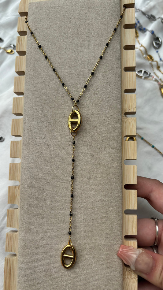 Collier NIA noir doré