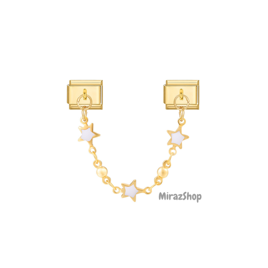 Double pendentifs étoiles blanches