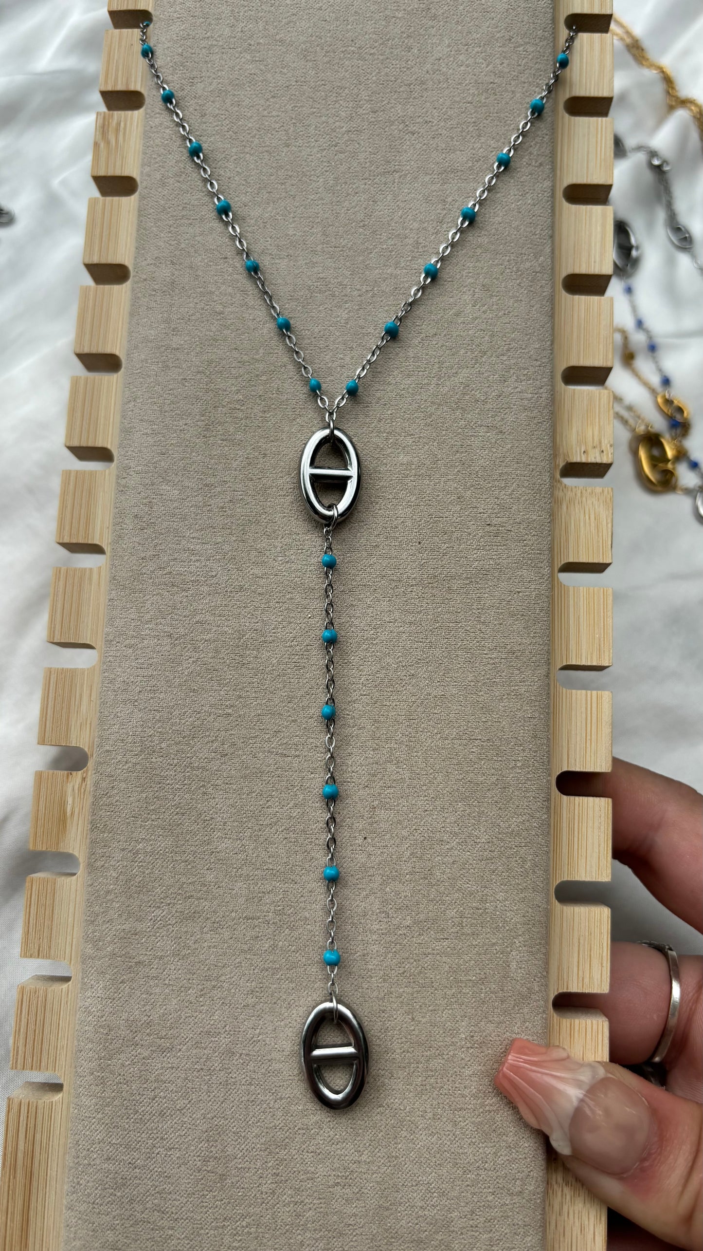 Collier NIA bleu clair argenté
