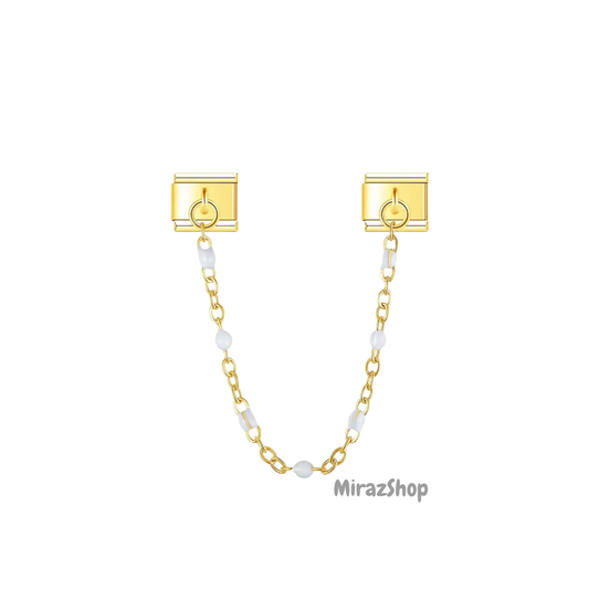 Double pendentif chaîne blanche
