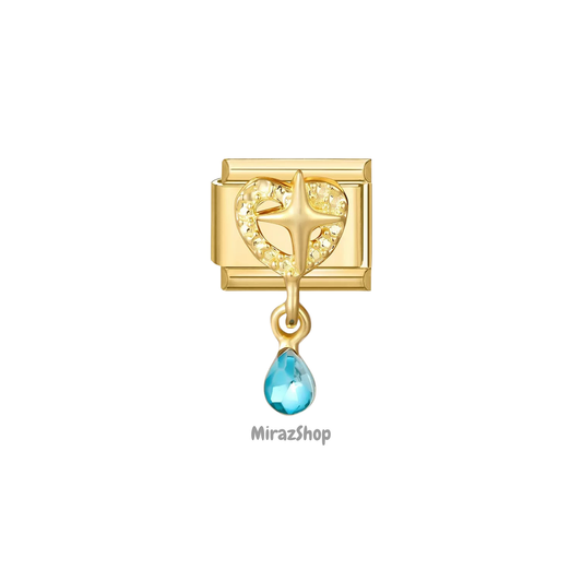 Strass bleu pendant