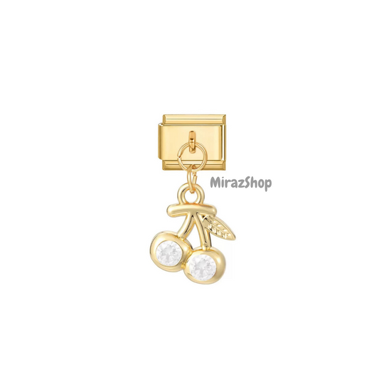 Pendentif cerise à strass