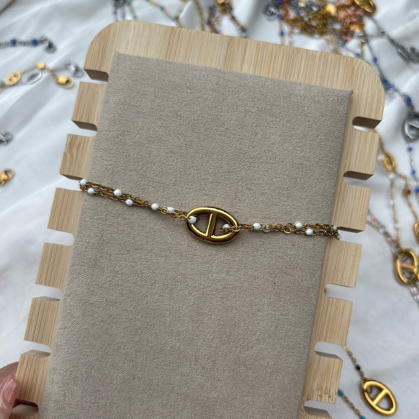 Bracelet NIA blanc doré