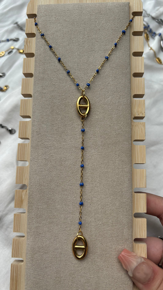 Collier NIA bleu foncé doré