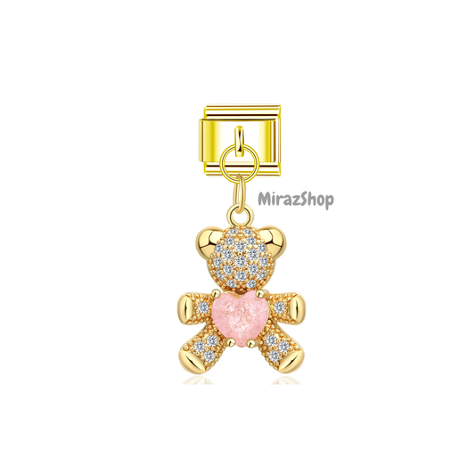 Pendentif nounours rose