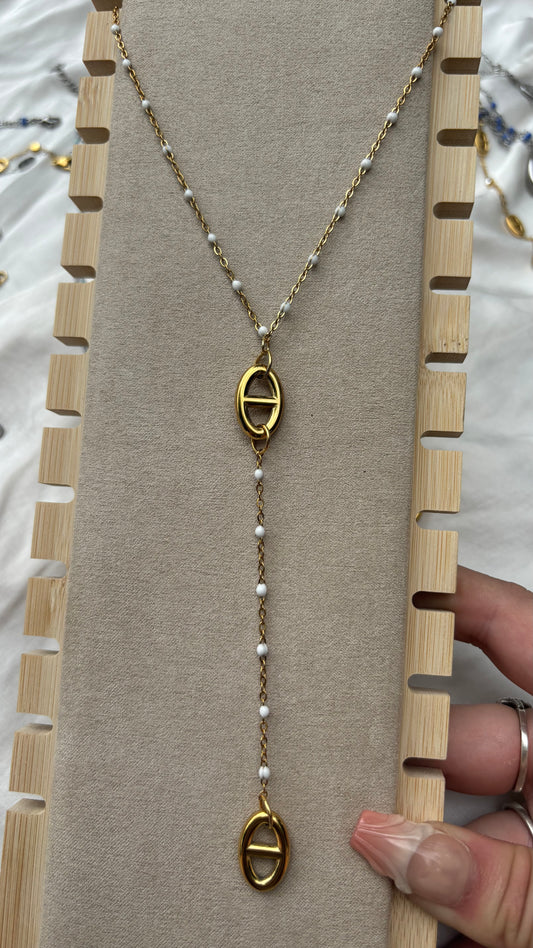 Collier NIA blanc doré