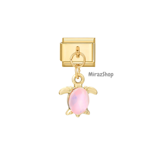 Pendentif tortue rose