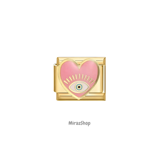 Cœur rose œil